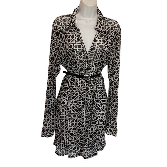 Camille & Co Dresses & Skirts - CAMILLE & CO. Black/White Summer/Fall Semi Sheer Dress W/Pockets Sz XL